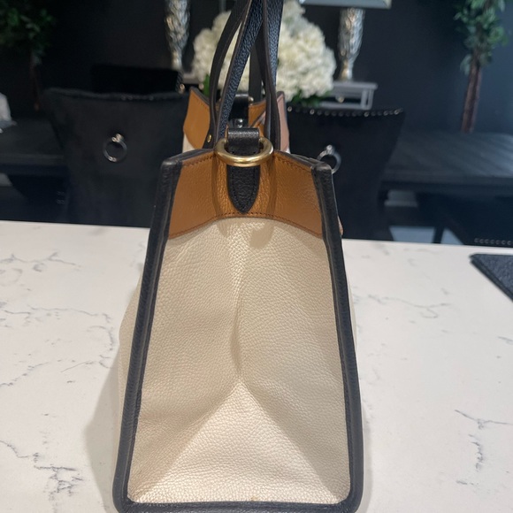Coach Cream and Tan Leather Tote - Picture 4 of 7